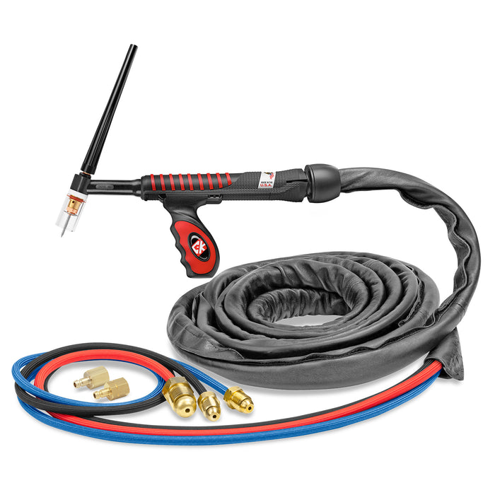 CK WORLDWIDE - 300 AMP RIGID HEAD TIG TORCH, WATER-COOLED, 12.5' SUPERFLEX CABLES - US2312SF