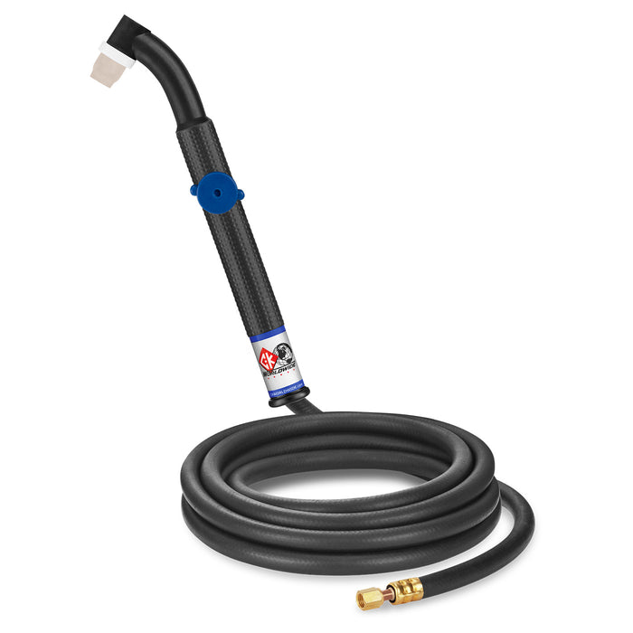 CK WORLDWIDE - 90 AMP FLEX HEAD TIG TORCH WITH VALVE, GAS-COOLED, 12.5' STANDARD CABLES - CK24V-12-R FX