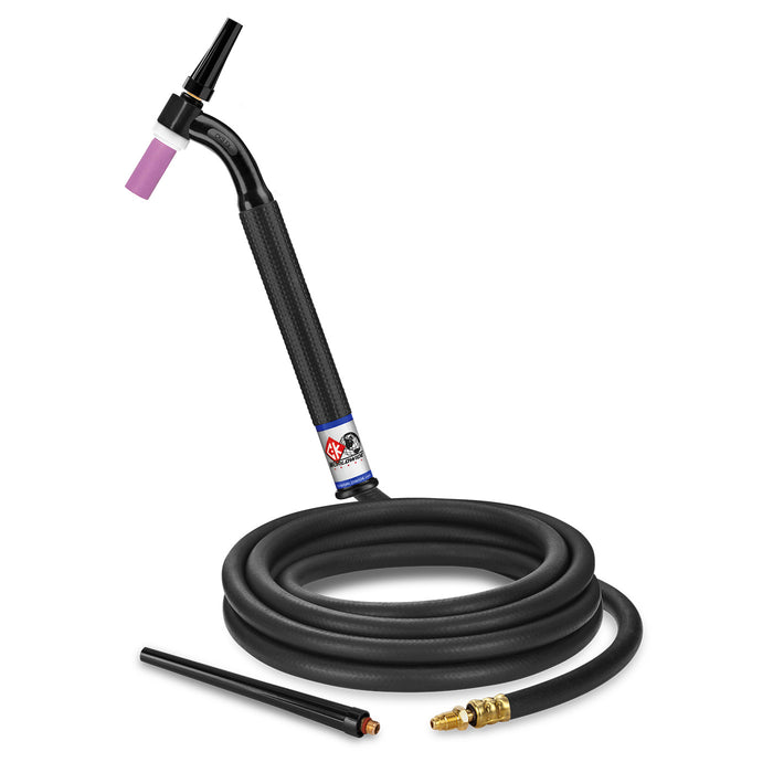 CK WORLDWIDE - 125 AMP FLEX HEAD TIG TORCH, GAS-COOLED, 12.5' STANDARD CABLES - CK9-12-R FX