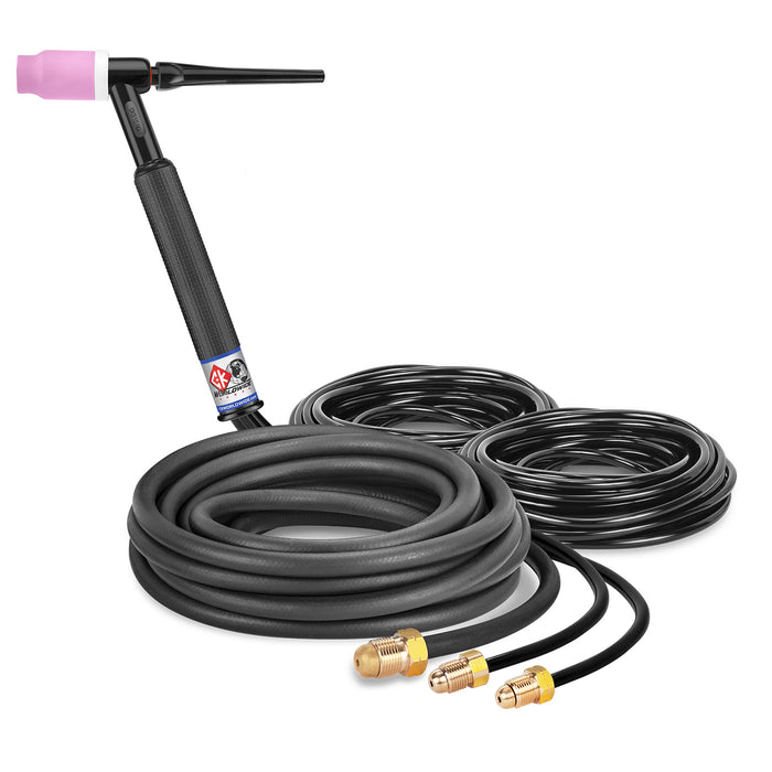 CK WORLDWIDE - 500 AMP RIGID HEAD TIG TORCH, WATER-COOLED, 12.5' STANDARD CABLES - CK5125