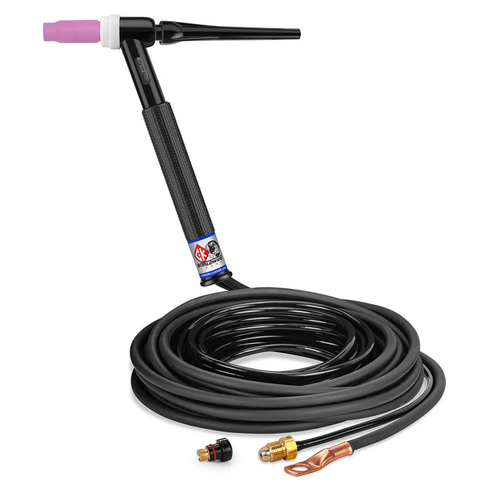 CK WORLDWIDE - 150 AMP RIGID HEAD TIG TORCH, GAS-COOLED, 25' STANDARD CABLES - CK17-25-2 RG