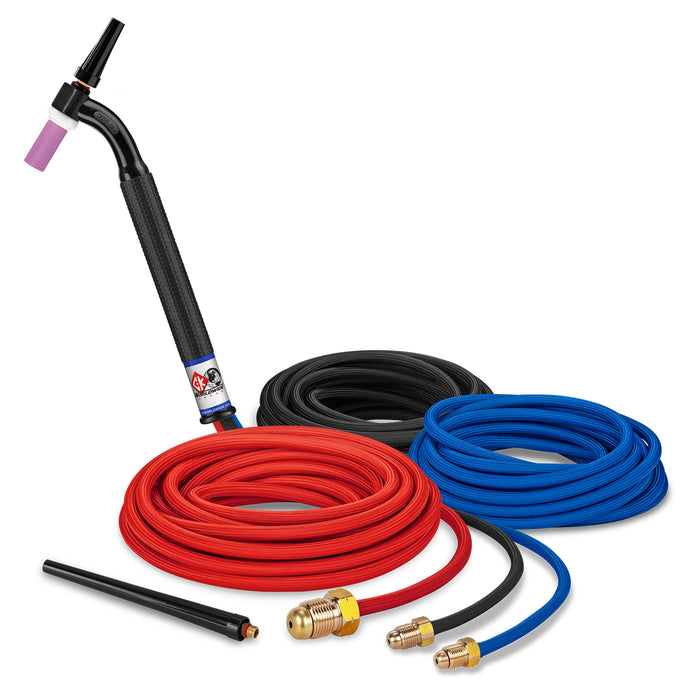 CK WORLDWIDE - 250 AMP FLEX HEAD TIG TORCH, WATER-COOLED, 25' SUPERFLEX CABLES - CK225SF FX