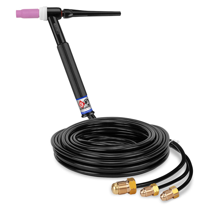 CK WORLDWIDE - 350 AMP RIGID HEAD TIG TORCH, WATER-COOLED, 25' STANDARD CABLES, TRIM LINE - TL325