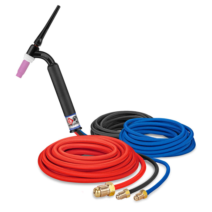 CK WORLDWIDE - 350 AMP FLEX HEAD TIG TORCH, WATER-COOLED, 25' SUPERFLEX CABLES - CK18-25SF FX