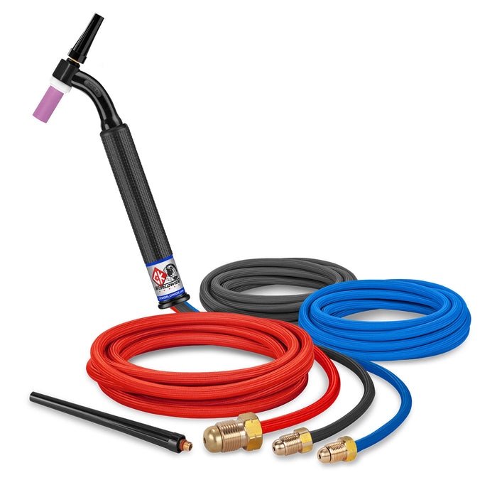 CK WORLDWIDE - 300 AMP FLEX HEAD TIG TORCH, WATER-COOLED, 12.5' SUPERFLEX CABLES - CK2312SF FX