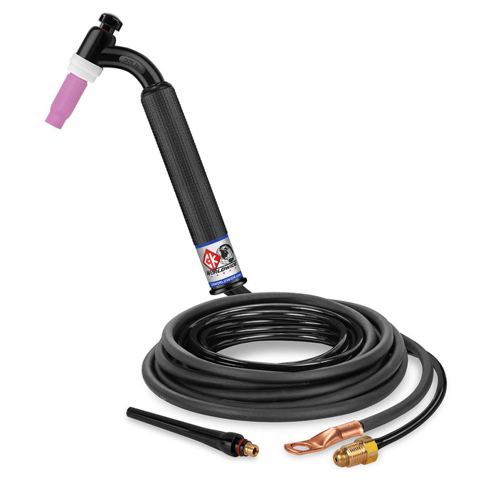CK WORLDWIDE - 200 AMP FLEX HEAD TIG TORCH, GAS-COOLED, 12.5' STANDARD CABLES - CK26-12-2 FX