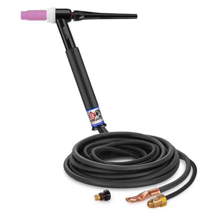 CK WORLDWIDE - 150 AMP RIGID HEAD TIG TORCH, GAS-COOLED, 12.5' SUPERFLEX CABLES - CK17-12-2SF RG