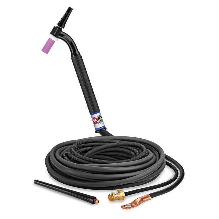 CK WORLDWIDE - 125 AMP FLEX HEAD TIG TORCH, GAS-COOLED, 25' SUPERFLEX CABLES - CK9-25-2SF FX