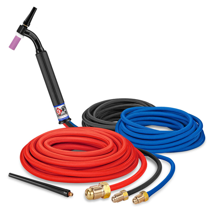 CK WORLDWIDE - 300 AMP FLEX HEAD TIG TORCH, WATER-COOLED, 25' SUPERFLEX CABLES - CK2325SF FX