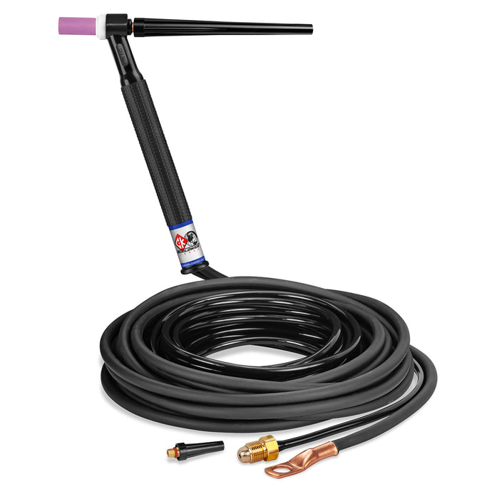 CK WORLDWIDE - 125 AMP RIGID HEAD TIG TORCH, GAS-COOLED, 25' STANDARD CABLES - CK9-25-2 RG