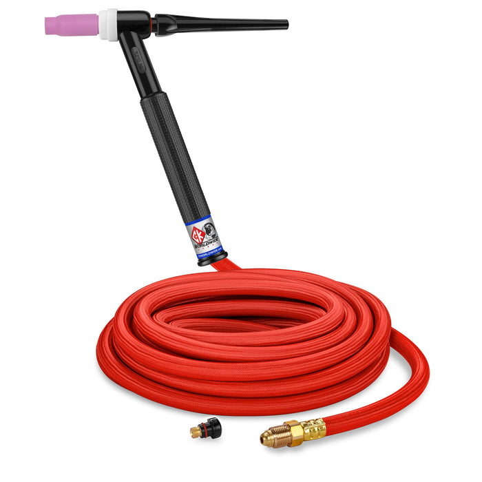 CK WORLDWIDE - 200 AMP RIGID HEAD TIG TORCH, GAS-COOLED, 12.5' SUPERFLEX CABLES, TRIM LINE - TL2125HSF RG