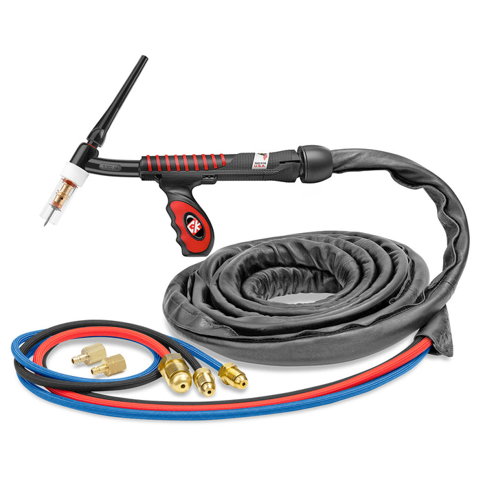 CK WORLDWIDE - 350 AMP FLEX HEAD TIG TORCH, WATER-COOLED, 12.5' SUPERFLEX CABLES, TRIM LINE - USTL312SF FX