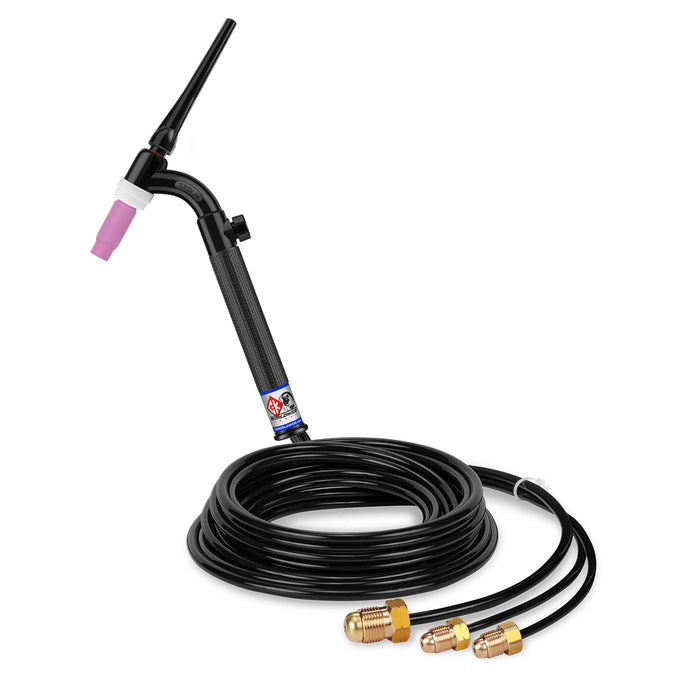 CK WORLDWIDE - 350 AMP FLEX HEAD TIG TORCH WITH VALVE, WATER-COOLED, 12.5' STANDARD CABLES, TRIM LINE - TL312V FX