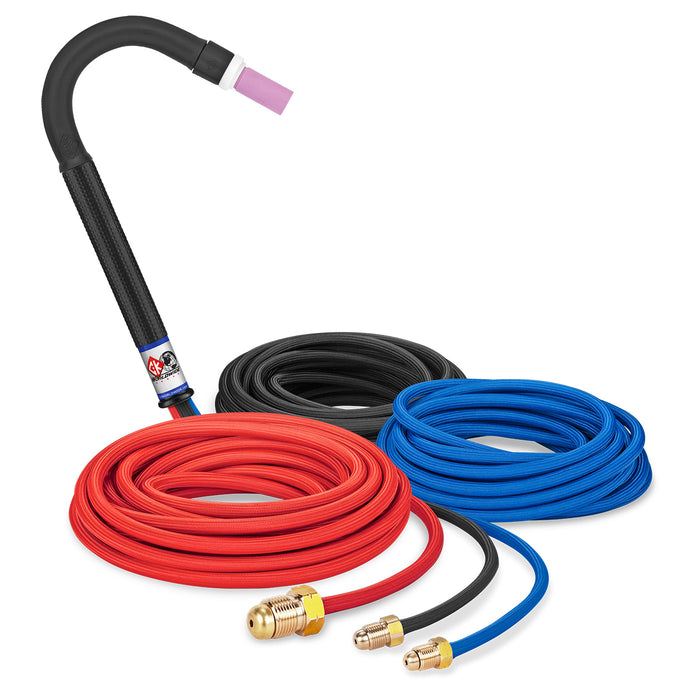 CK WORLDWIDE - 250 AMP FLEX HEAD TIG TORCH, WATER-COOLED, 25' SUPERFLEX CABLES - CK25-25SF