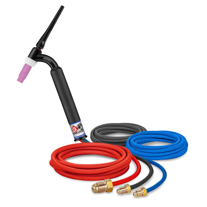 CK WORLDWIDE - 350 AMP FLEX HEAD TIG TORCH, WATER-COOLED, 12.5' SUPERFLEX CABLES - CK18-12SF FX