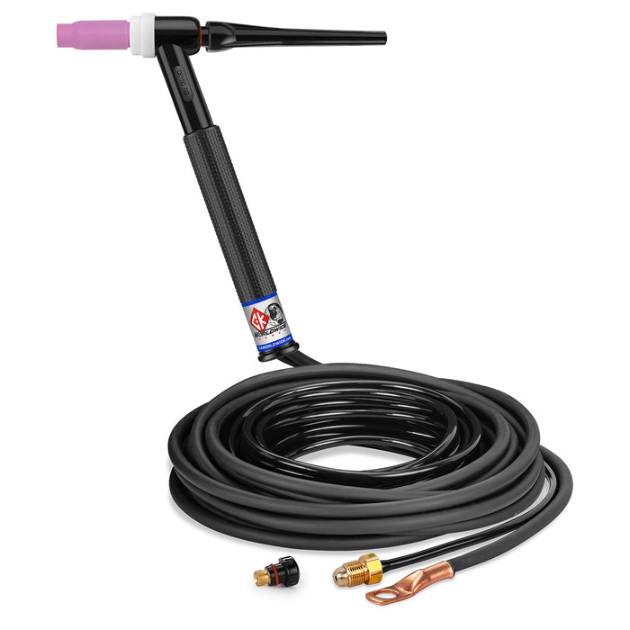 CK WORLDWIDE - 150 AMP RIGID HEAD TIG TORCH, GAS-COOLED, 25' STANDARD CABLES - CK1525N RG