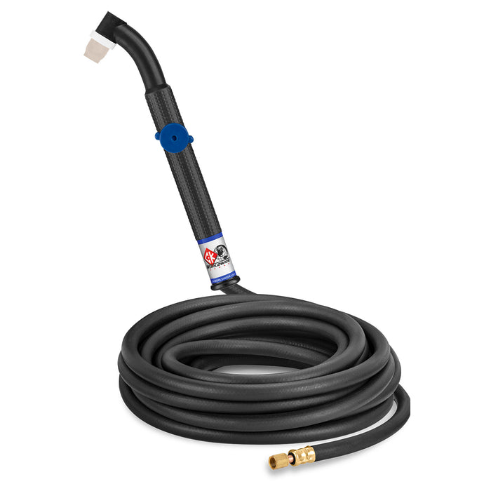 CK WORLDWIDE - 90 AMP FLEX HEAD TIG TORCH WITH VALVE, GAS-COOLED, 25' STANDARD CABLES - CK24V-25-R FX