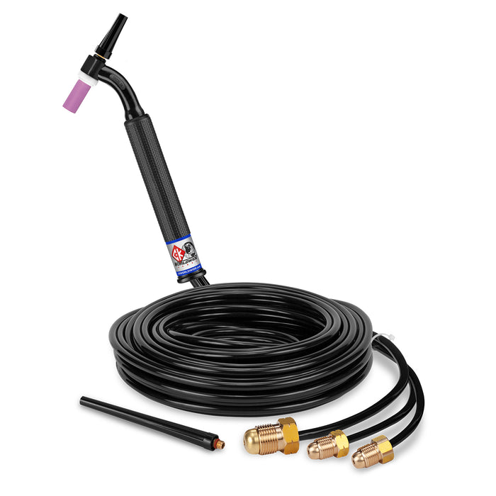 CK WORLDWIDE - 300 AMP FLEX HEAD TIG TORCH, WATER-COOLED, 25' STANDARD CABLES - CK2325 FX