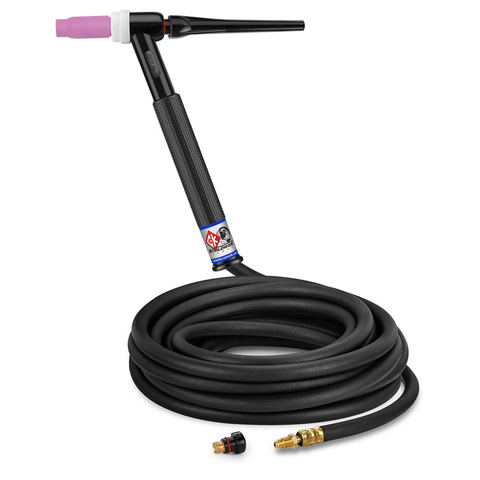 CK WORLDWIDE - 150 AMP RIGID HEAD TIG TORCH, GAS-COOLED, 25' STANDARD CABLES - CK17-25-R RG