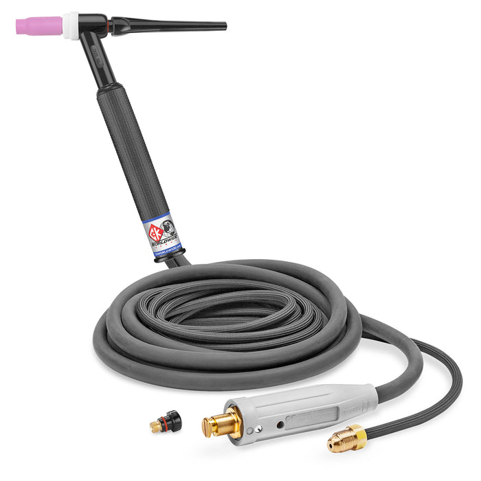 CK WORLDWIDE - 300 AMP RIGID HEAD TIG TORCH, WATER-COOLED, 25' STANDARD CABLES - CKCS26252RG