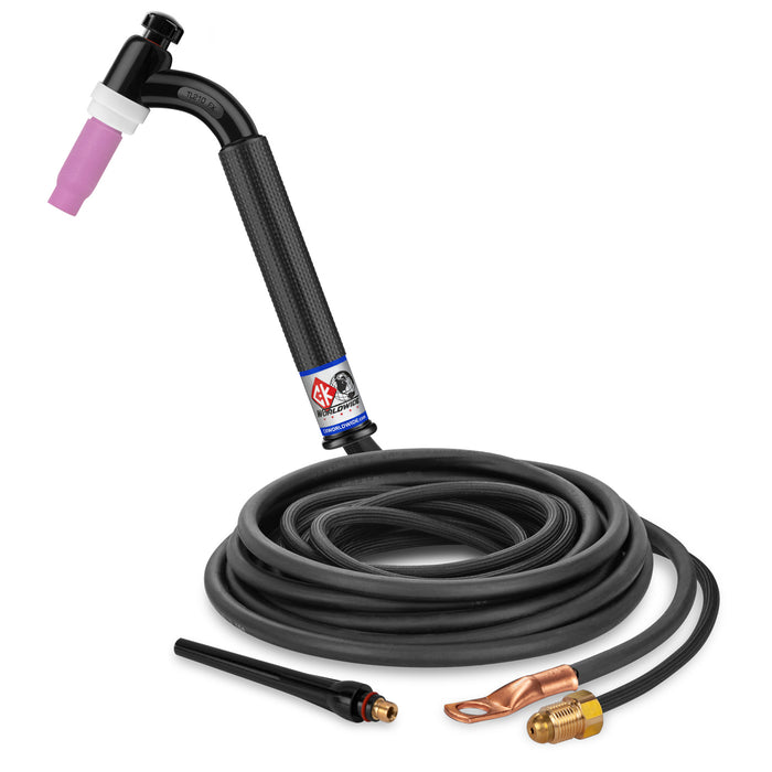 CK WORLDWIDE - 200 AMP FLEX HEAD TIG TORCH, GAS-COOLED, 12.5' SUPERFLEX CABLES, TRIM LINE - TL2112NSF FX