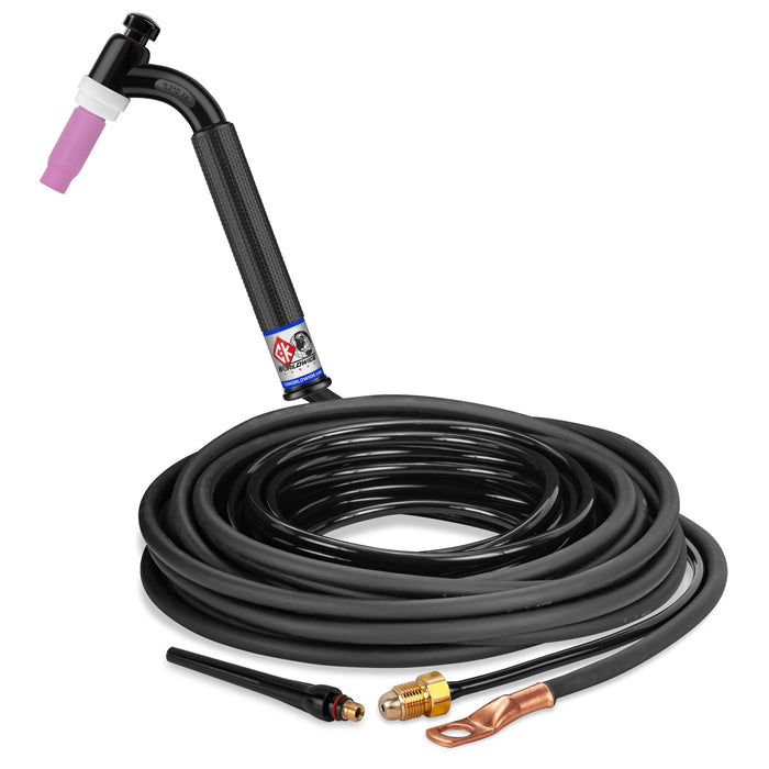 CK WORLDWIDE - 200 AMP FLEX HEAD TIG TORCH, GAS-COOLED, 12.5' STANDARD CABLES, TRIM LINE - TL2125N FX