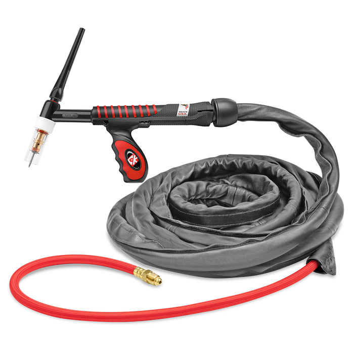 CK WORLDWIDE - 200 AMP RIGID HEAD TIG TORCH, GAS-COOLED, 12.5' SUPERFLEX CABLES, TRIM LINE - USTL2125SF