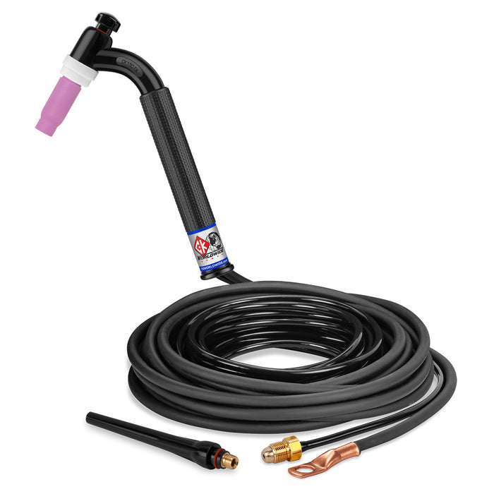 CK WORLDWIDE - 150 AMP FLEX HEAD TIG TORCH, GAS-COOLED, 25' STANDARD CABLES - CK1525N FX