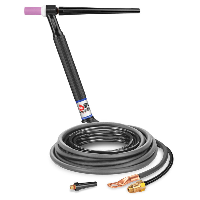 CK WORLDWIDE - 130 AMP FLEX HEAD TIG TORCH, GAS-COOLED, 12.5' STANDARD CABLES - CK1312N FX