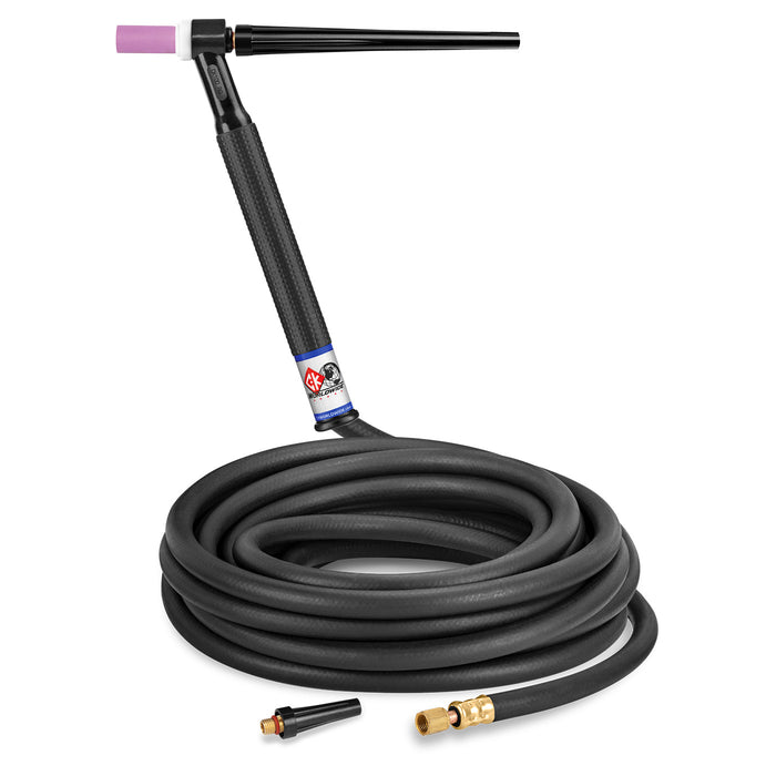 CK WORLDWIDE - 125 AMP RIGID HEAD TIG TORCH, GAS-COOLED, 25' STANDARD CABLES - CK125H