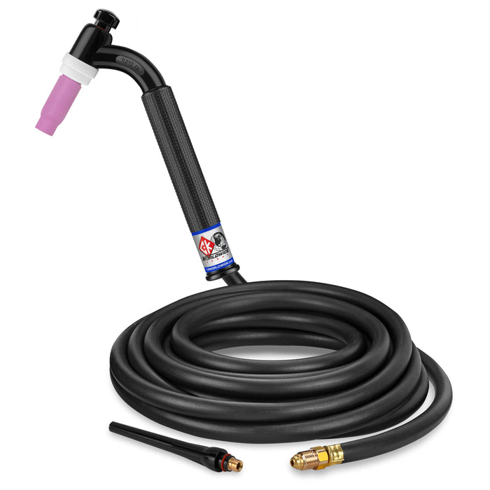 CK WORLDWIDE - 200 AMP FLEX HEAD TIG TORCH, GAS-COOLED, 12.5' STANDARD CABLES, TRIM LINE - TL2125H FX
