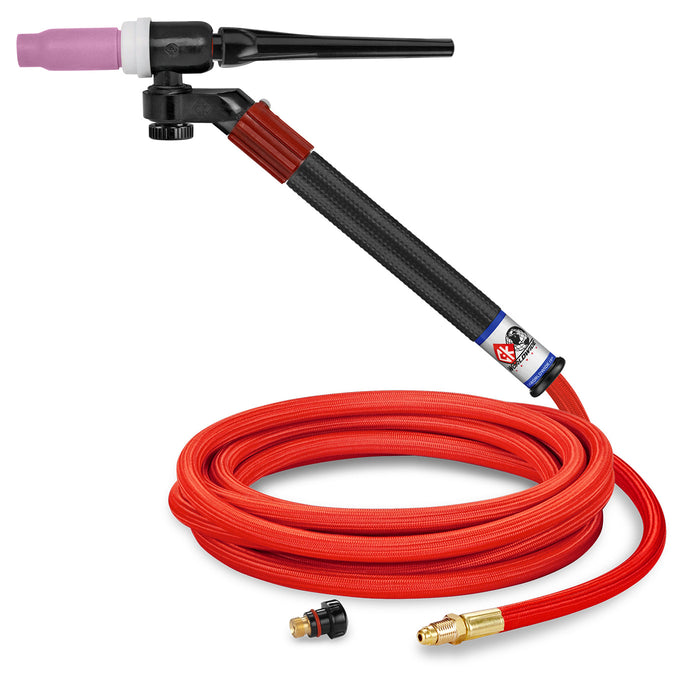 CK WORLDWIDE - 150 AMP FLEX-LOC TIG TORCH, GAS-COOLED, 12.5' SUPERFLEX CABLES - FL1512VSF