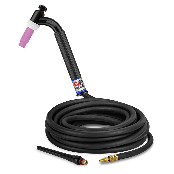 CK WORLDWIDE - 150 AMP FLEX HEAD TIG TORCH, GAS-COOLED, 25' STANDARD CABLES - CK17-25-R FX