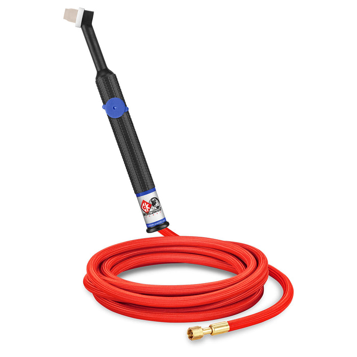 CK WORLDWIDE - 80 AMP RIGID HEAD TIG TORCH WITH VALVE, GAS-COOLED, 12.5' SUPERFLEX CABLES - CK24V-12-RSF RG