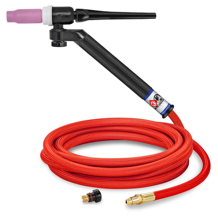 CK WORLDWIDE - 150 AMP FLEX-LOC TIG TORCH, GAS-COOLED, 12.5' SUPERFLEX CABLES - FL1512SF