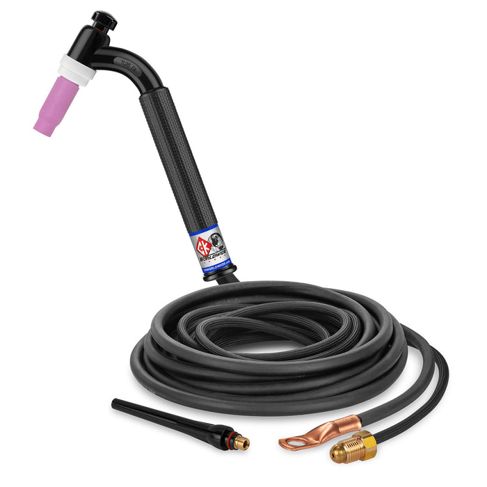 CK WORLDWIDE - 200 AMP FLEX HEAD TIG TORCH, GAS-COOLED, 12.5' SUPERFLEX CABLES, TRIM LINE - TL26-12-2SF FX