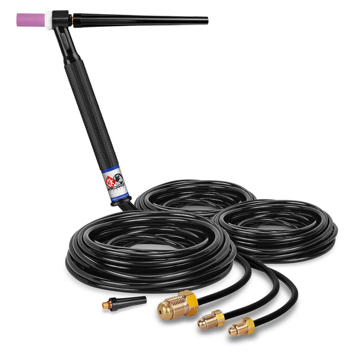 CK WORLDWIDE - 250 AMP RIGID HEAD TIG TORCH, WATER-COOLED, 25' STANDARD CABLES - CK20-25