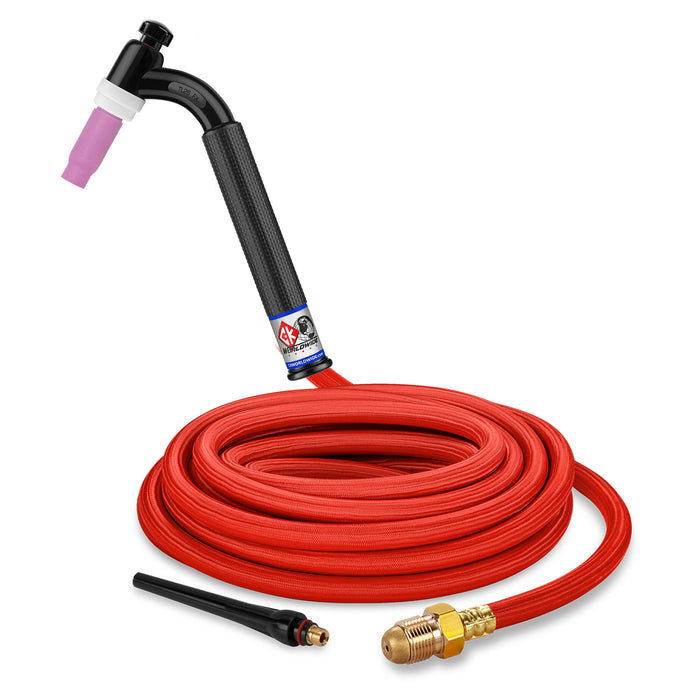 CK WORLDWIDE - 200 AMP FLEX HEAD TIG TORCH, GAS-COOLED, 25' SUPERFLEX CABLES, TRIM LINE - TL26-25-RSF FX