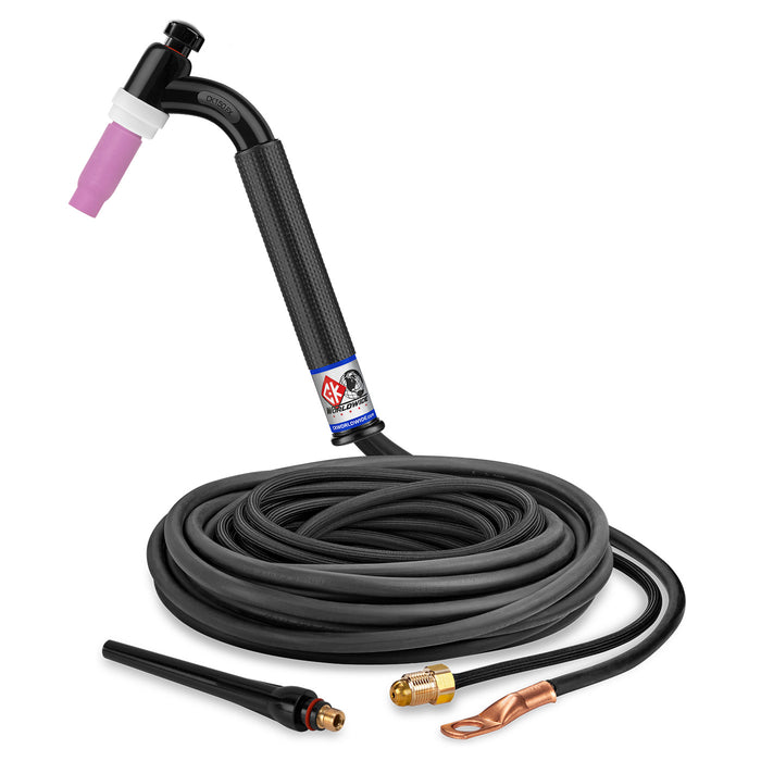 CK WORLDWIDE - 150 AMP FLEX HEAD TIG TORCH, GAS-COOLED, 25' SUPERFLEX CABLES - CK1525NSF FX
