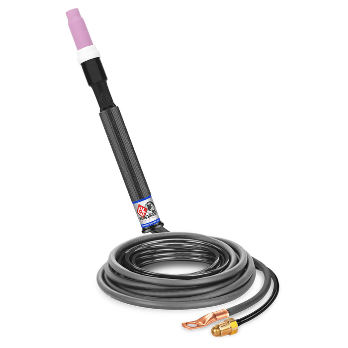 CK WORLDWIDE - 150 AMP RIGID HEAD TIG TORCH WITH VALVE, GAS-COOLED, 12.5' STANDARD CABLES - CK1512VN RG
