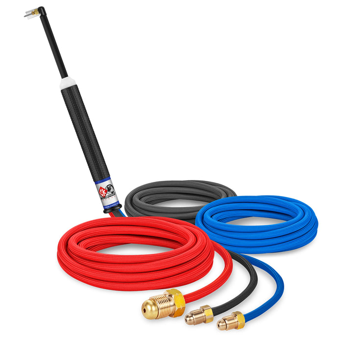 CK WORLDWIDE - 140 AMP MICRO TIG TORCH, WATER-COOLED, 12.5' SUPERFLEX CABLES - MR1412SF