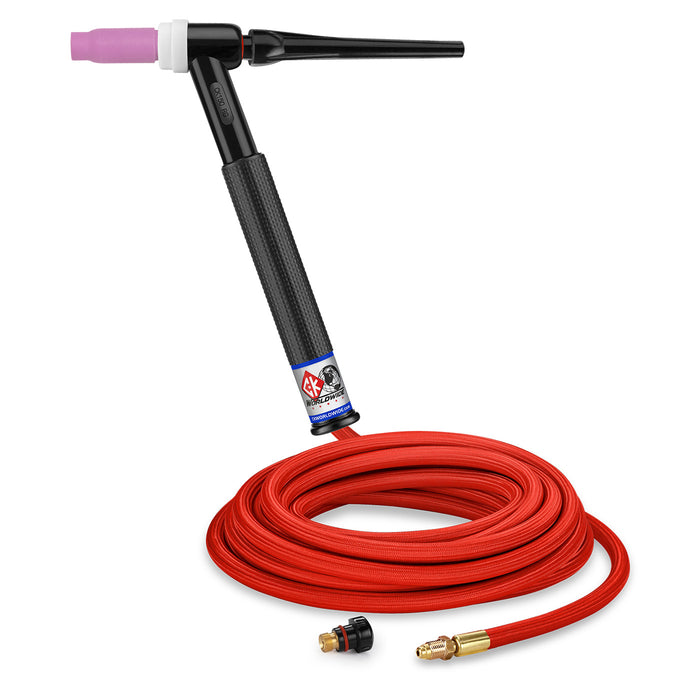 CK WORLDWIDE - 150 AMP RIGID HEAD TIG TORCH, GAS-COOLED, 25' SUPERFLEX CABLES - CK1525HSF RG
