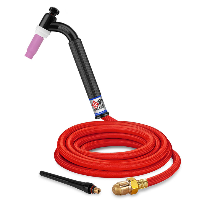 CK WORLDWIDE - 200 AMP FLEX HEAD TIG TORCH, GAS-COOLED, 12.5' SUPERFLEX CABLES, TRIM LINE - TL26-12-RSF FX