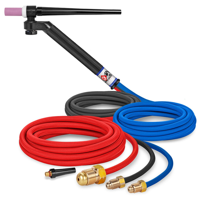 CK WORLDWIDE - 230 AMP FLEX-LOC TIG TORCH, WATER-COOLED, 12.5' SUPERFLEX CABLES - FL2312SF