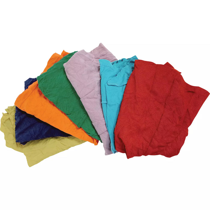 RMP - RECYCLED MATERIAL WIPING RAGS, COTTON, MIX COLORS [25LBS] - JP783