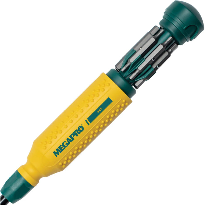 MEGAPRO - 15 IN 1 HEX (ALLEN) DRIVER YELLOW/GREEN - 151HX