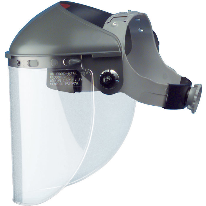 HONEYWELL FIBRE-METAL 4" FACE SHIELD HEAD GEAR W/ RATCHET HEADBAND - F400