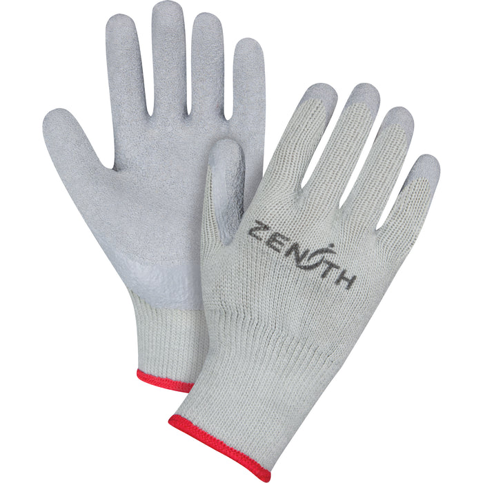 ZENITH - SAFETY NATURAL RUBBER COMFORT-LINED COATED GLOVES, RUBBER LATEX COATING, 10 GAUGE, POLYESTER/COTTON SHELL, LARGE/9 - SAN432